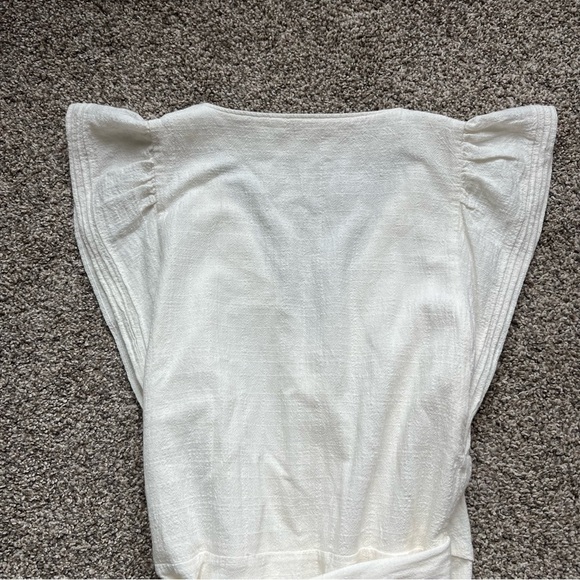 Madewell Ruffle-Sleeve Wrap Mini Dress in White, Size Small - Picture 8 of 10